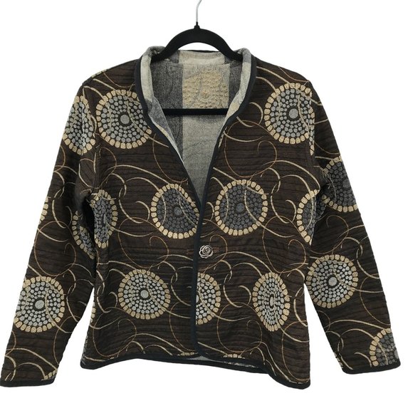 Trimdin Womens Reversable Tapestry Print Long Sleeve Jacket Size M/L - Picture 5 of 10